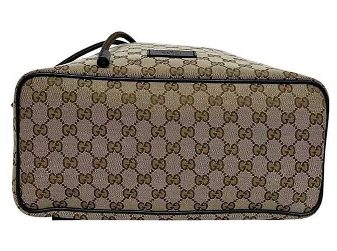 Zaino in tela GG beige e marrone Gucci - vista 8