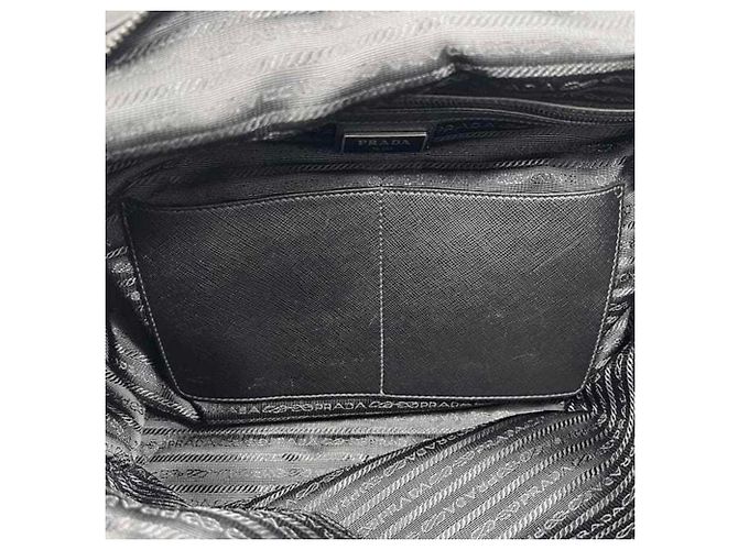 Borsa tote in nylon e pelle nera Prada Nero - vue 4