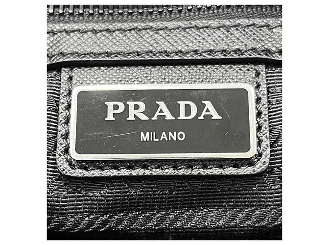 Borsa tote in nylon e pelle nera Prada Nero - vue 5