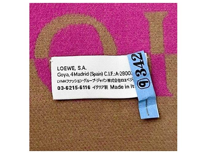 Zweifarbiger Wollschal von Loewe Braun Pink - Ansicht 6