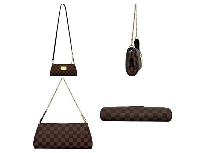 Borsa Eva 2 in 1 Louis Vuitton Marrone Damier ebene - vista 3