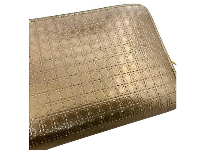 Cartera larga de cuero Cannage dorado Christian Dior - vista 11