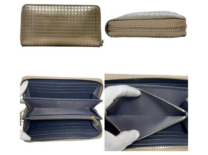 Cartera larga de cuero Cannage dorado Christian Dior - vista 3