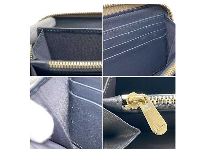 Cartera larga de cuero Cannage dorado Christian Dior - vista 5