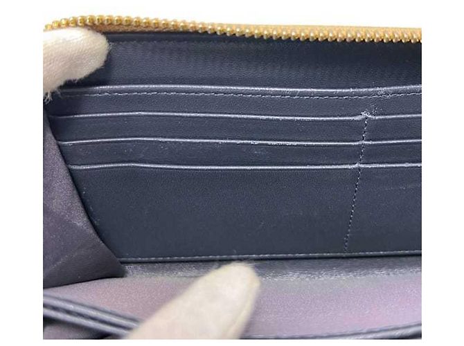 Cartera larga de cuero Cannage dorado Christian Dior - vista 6
