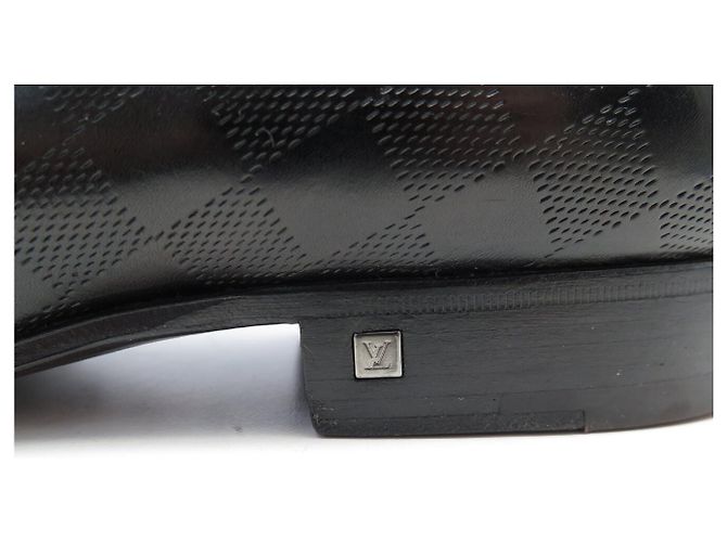 SCARPE LOUIS VUITTON OXFORD DAMIER DERBY 10.5 44.5 IN PELLE NERA Nero - vista 10