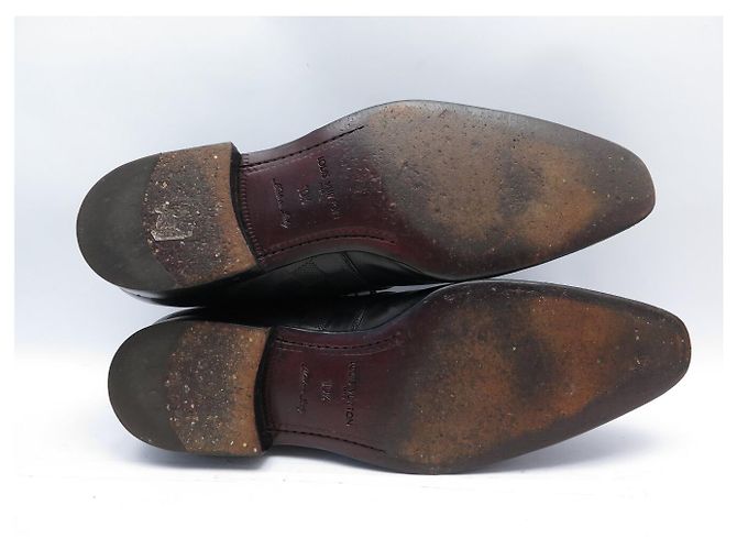 SCARPE LOUIS VUITTON OXFORD DAMIER DERBY 10.5 44.5 IN PELLE NERA Nero - vista 6