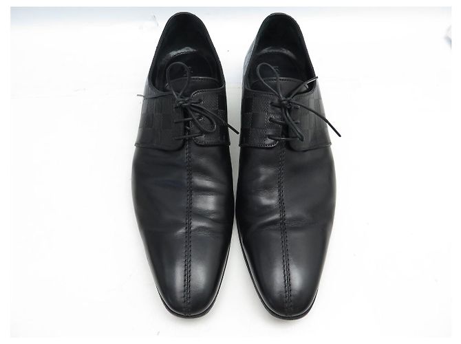 SCARPE LOUIS VUITTON OXFORD DAMIER DERBY 10.5 44.5 IN PELLE NERA Nero - vista 8