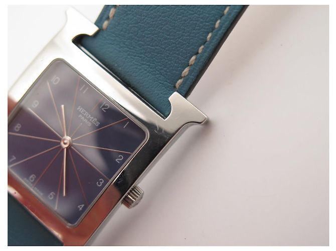 Hermès RELÓGIO HERMES HEURE H HH1.510 QUARTZ 34 MM EM AÇO E COURO AZUL Prata - vista 17