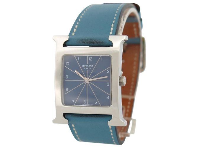 Hermès RELÓGIO HERMES HEURE H HH1.510 QUARTZ 34 MM EM AÇO E COURO AZUL Prata - vista 2