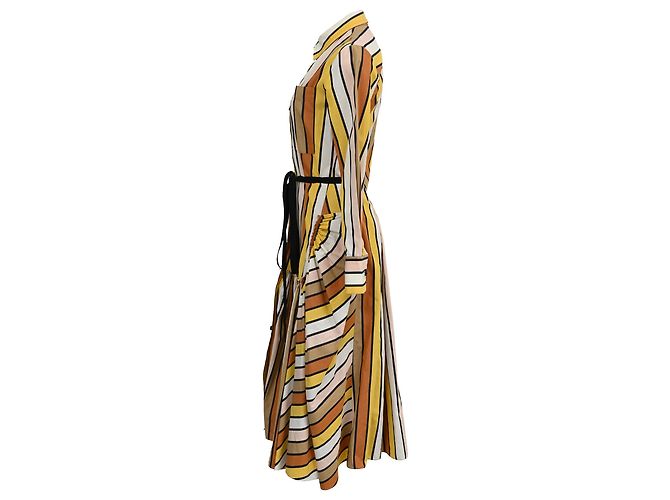 Abito midi a righe Marni in cotone multicolore - vista 2