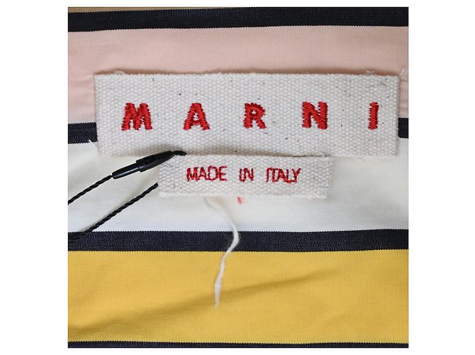Abito midi a righe Marni in cotone multicolore - vista 4