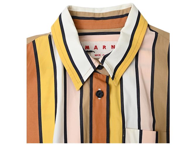 Abito midi a righe Marni in cotone multicolore - vista 5
