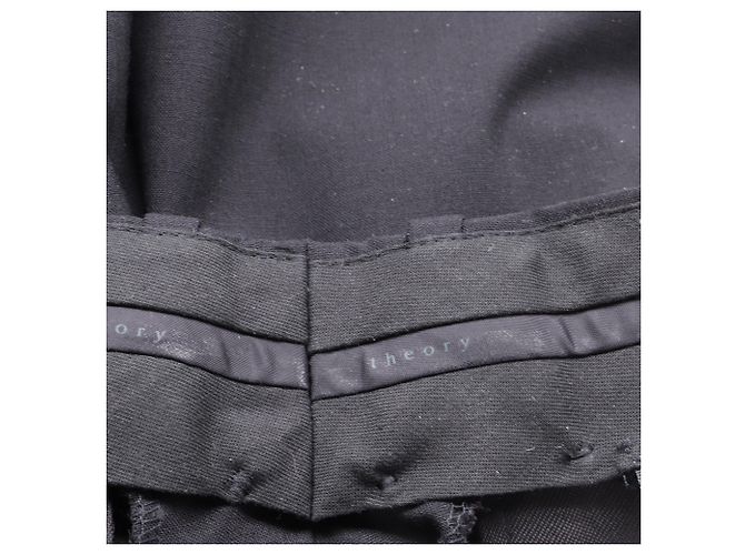 Pantaloni dritti in lana nera Theory Nero - vista 4