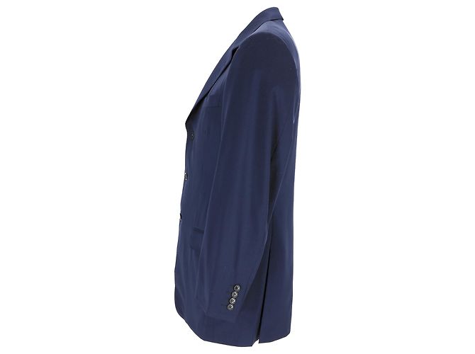 Balenciaga Single-Breasted Blazer in Navy Blue Wool - view 2