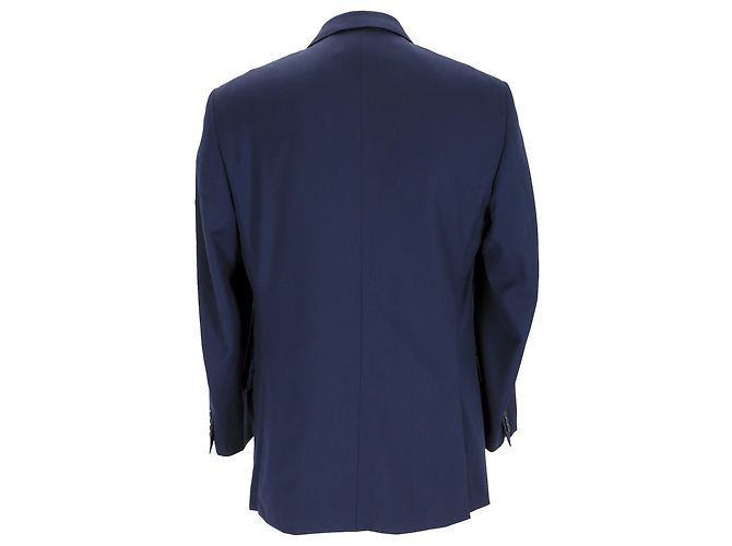 Balenciaga Single-Breasted Blazer in Navy Blue Wool - view 3