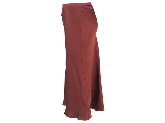 Jupe Bar Anine Bing en soie rouge Bordeaux - vue 2