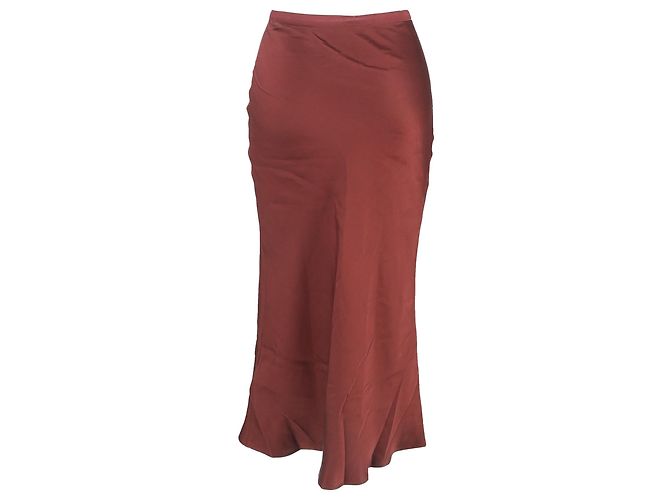 Jupe Bar Anine Bing en soie rouge Bordeaux - vue 3