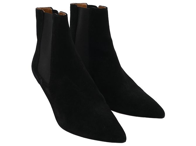 Stivaletti Isabel Marant Deone 50 in Camoscio Nero - vista 4