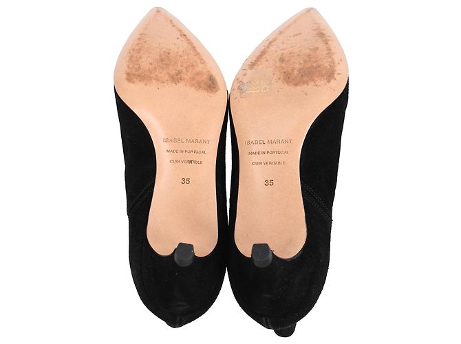 Stivaletti Isabel Marant Deone 50 in Camoscio Nero - vista 6