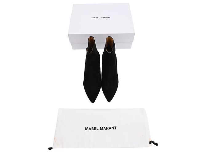 Stivaletti Isabel Marant Deone 50 in Camoscio Nero - vista 8