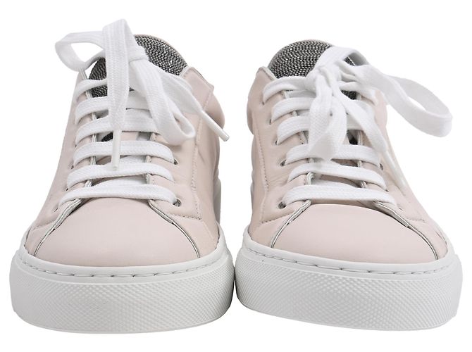 Tênis Monili Low Top em Couro Bege da Brunello Cucinelli - vista 2