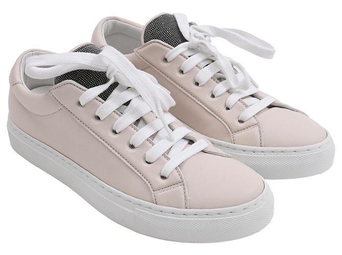 Tênis Monili Low Top em Couro Bege da Brunello Cucinelli - vista 4