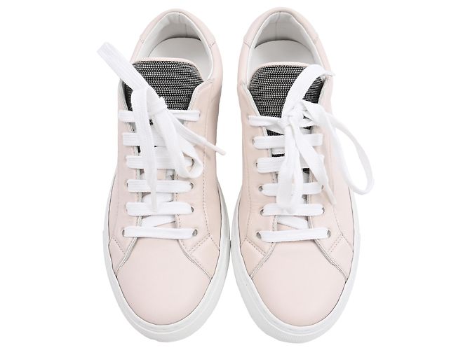 Tênis Monili Low Top em Couro Bege da Brunello Cucinelli - vista 5