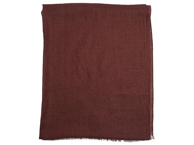 Sciarpa con frange Brunello Cucinelli in cashmere marrone - vista 2