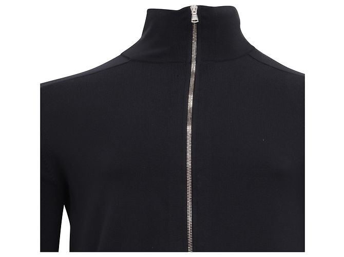Cardigan con zip Theory in cotone nero - vista 2
