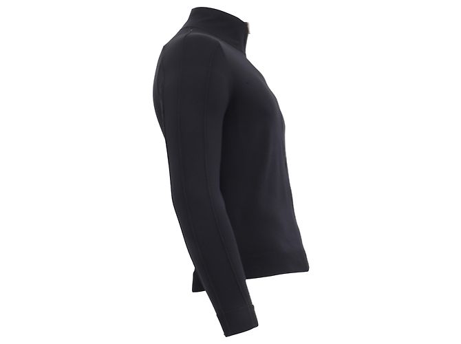 Cardigan con zip Theory in cotone nero - vista 3