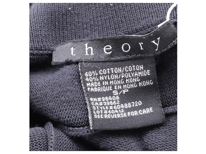Cardigan con zip Theory in cotone nero - vista 5