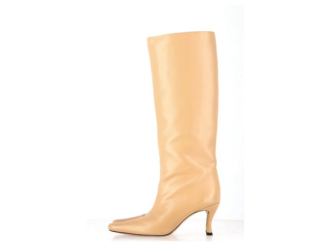 Botas de Rodilla By Far Stevie en Cuero Beige - vista 4