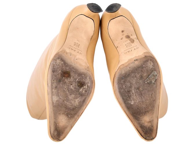 Botas de Rodilla By Far Stevie en Cuero Beige - vista 6