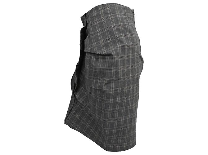 Falda de cuadros Príncipe de Gales Noora en algodón gris de Isabel Marant Étoile - vista 2