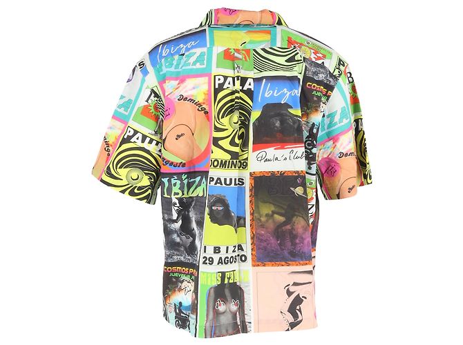Camicia a bottoni stampata Loewe x Paula's Ibiza in cotone multicolore - vista 3