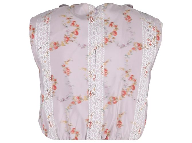 Blusa con volant Miu Miu in seta multicolore - vista 3