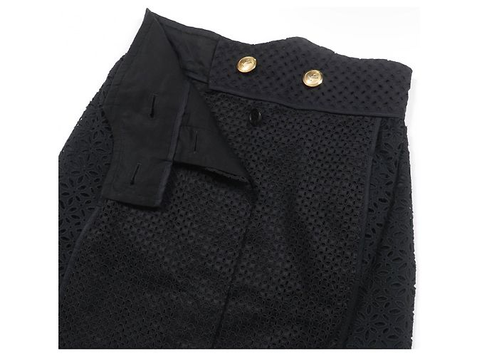 Gonna in pizzo con occhielli e design floreale Louis Vuitton Nero - vista 4
