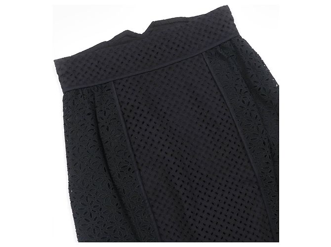 Gonna in pizzo con occhielli e design floreale Louis Vuitton Nero - vista 5