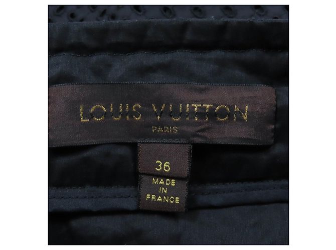 Gonna in pizzo con occhielli e design floreale Louis Vuitton Nero - vista 7