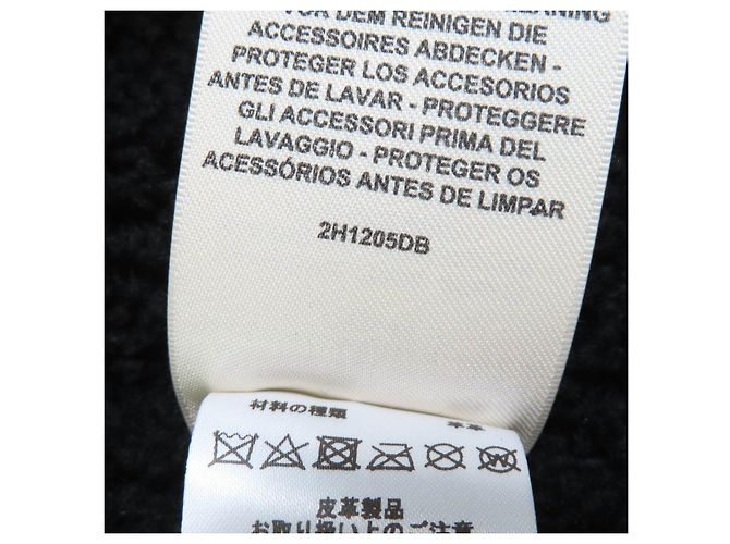 Hermès Lammfell-Schaffelljacke Schwarz Blau - Ansicht 10