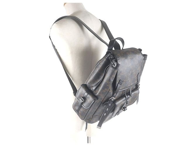 Céline CELINE Triomphe beschichteter Canvas-Rucksack Schwarz - Ansicht 3