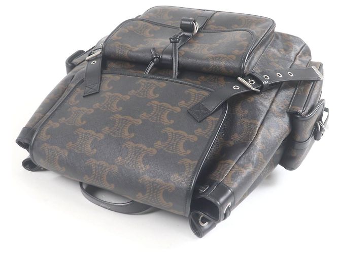 Céline CELINE Triomphe beschichteter Canvas-Rucksack Schwarz - Ansicht 6