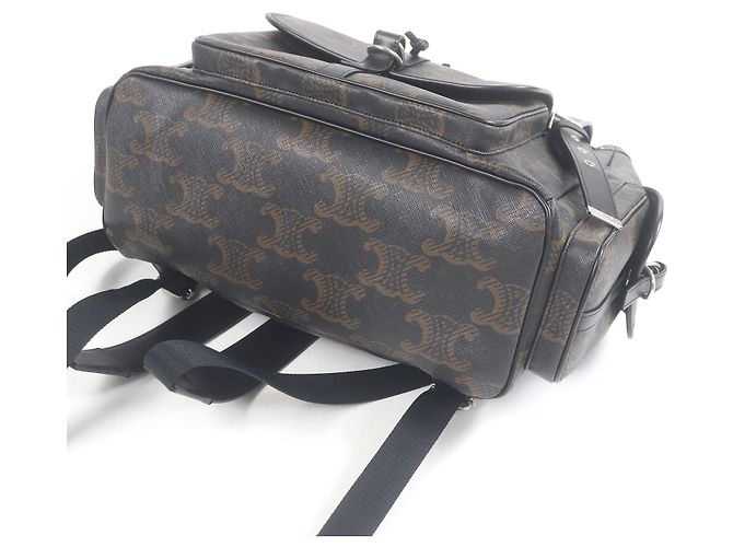 Céline CELINE Triomphe beschichteter Canvas-Rucksack Schwarz - Ansicht 7
