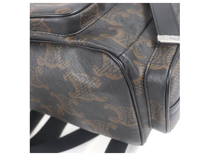 Céline CELINE Triomphe beschichteter Canvas-Rucksack Schwarz - Ansicht 8