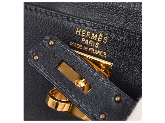 Hermès Hermes Kelly Blue Courchevel con Gold Hardware 32 - vista 4