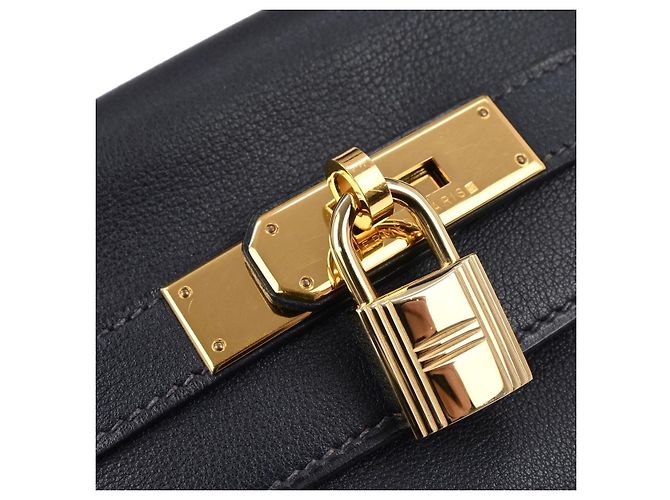 Hermès Hermes Kelly Blue Courchevel con Gold Hardware 32 - vista 7