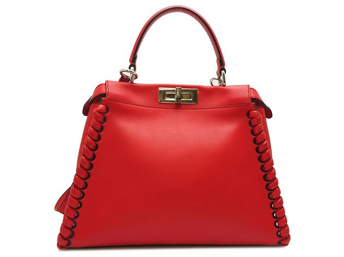 Borsa a mano Fendi Peekaboo Selleria per donne Rosso - vista 2