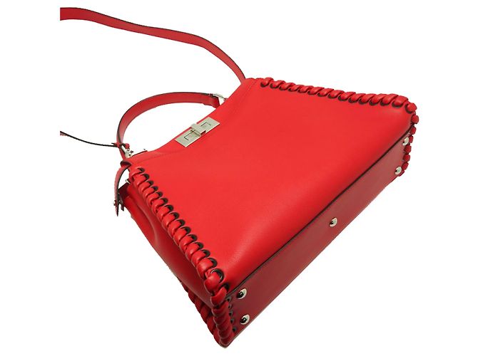 Borsa a mano Fendi Peekaboo Selleria per donne Rosso - vista 3