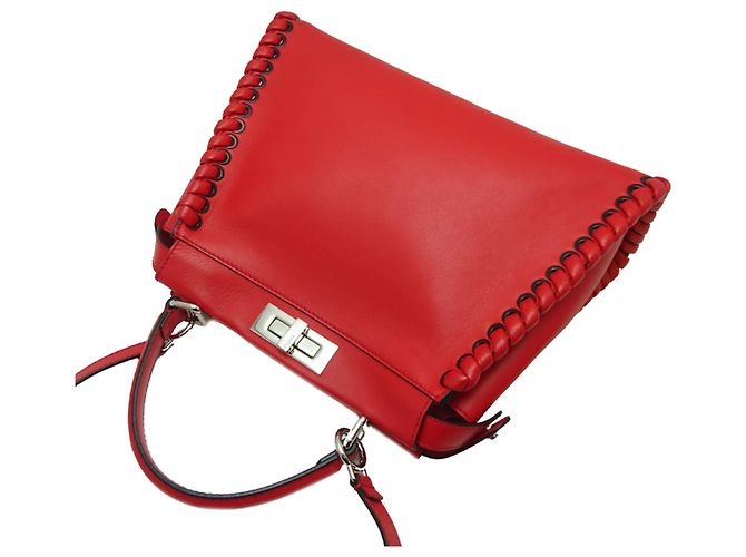 Borsa a mano Fendi Peekaboo Selleria per donne Rosso - vista 4